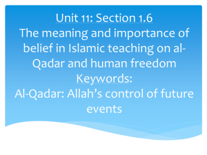 Unit 11: The meaning and importance of belief in