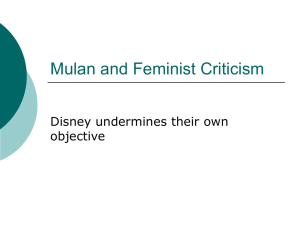 Mulan and Feminist Criticism