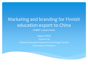 Marketing and branding Finnish education in China
