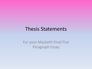 Thesis Statements for Macbeth Essay