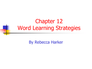 Chapter 12 Word Learning Strategies
