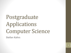 Postgraduate Applications (Computer Science)