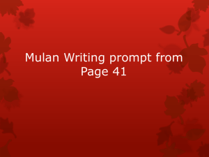 Mulan Thesis and Example