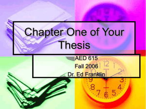 Powerpoint - Chapter One of Your Thesis