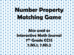 Game: Number Property Matching (ppt)