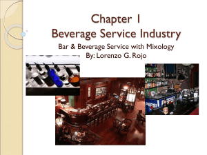Chapter 1 Beverage Service Industry An Introduction