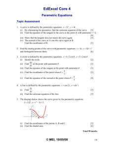 Topic assessment Parametric Equations