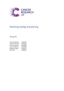 Cancer Research UK Marketing Strategy Report