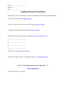 Airplane Research Worksheet: Answers