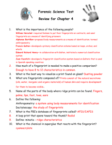 Forensic Science Test Review for Chapter 4 What is the importance