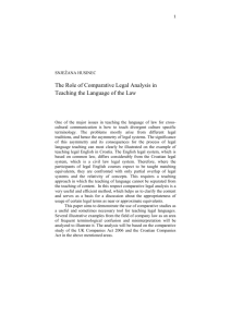 The Use of Comparative Legal Analysis in Teaching the Language