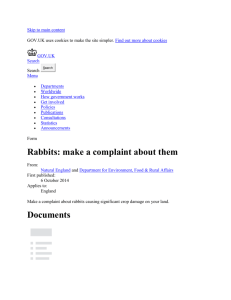 Rabbits: make a complaint about them - Publications