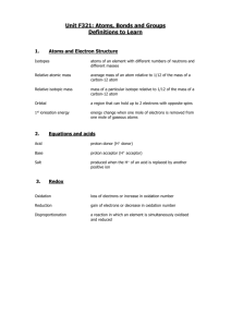 AS Chemistry - Module 1 Definitions