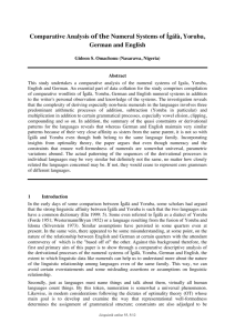 Comparative Analysis of the Numeral Systems of Ígálà, Yoruba