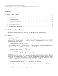 Review of Basic Concepts - University of Rochester Mathematics