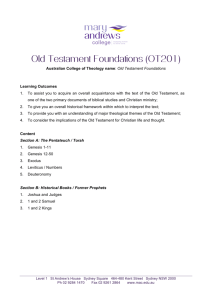 Old Testament Foundations (OT201)