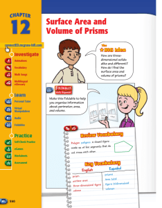 Surface Area and Volume of Prisms - Macmillan/McGraw-Hill