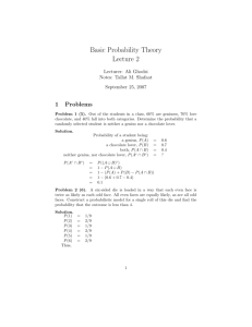 Basic Probability Theory Lecture 2
