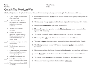 Quiz 5:The Mexican War