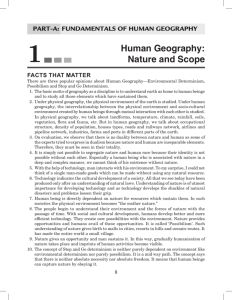Human Geography: Nature and Scope
