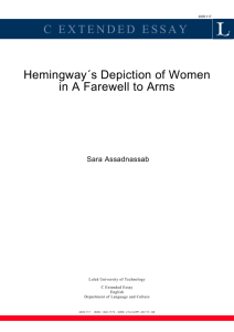 Hemingway's depiction of women in A Farewell to Arms