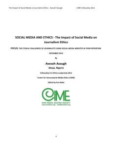The Impact of Social Media on Journalism Ethics