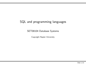 SQL and programming languages