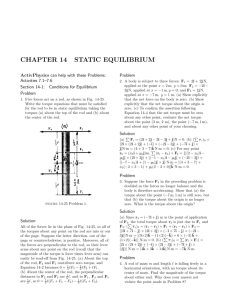 CHAPTER 14 STATIC EQUILIBRIUM