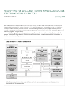 ACCOUNTING FOR SOCIAL RISK FACTORS IN MEDICARE