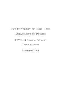 Lecture Notes - Department of Physics, HKU