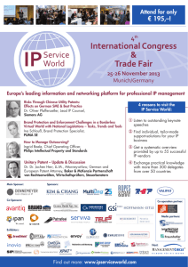 4th International Congress & Trade Fair: IP Service World 2013