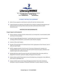 LiteracyWorks is a non-profit adult literacy program