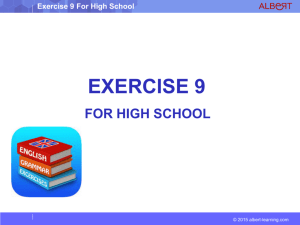 Exercise 9 For High School