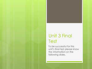 Unit 3 Final Test Study Guide