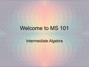 Welcome to MS 101