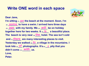 Write ONE word in each space Dear Jane, I'm sitting