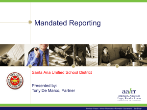 SAUSD Mandated Reporter - Santa Ana Unified School District