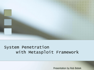 System Penetration with Metasploit Framework
