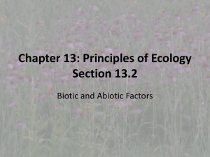 Chapter 13: Principles of Ecology Section 13.2