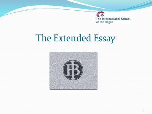 What is the Extended Essay?