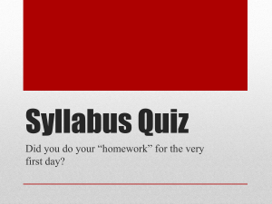 Syllabus Quiz