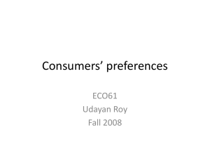 Consumers' preferences