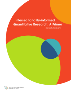 Intersectionality-informed Quantitative Research: A Primer Setareh Rouhani