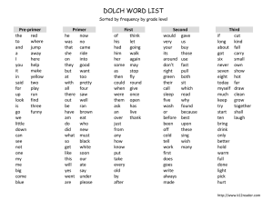 DOLCH WORD LIST