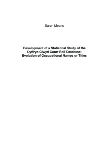 Sarah Means Development of a Statistical Study of the