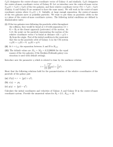 ~r (t) designates the center-of-mass coordinate vector of Galaxy A and... (t) designates