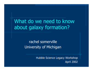 What do we need to know about galaxy formation? rachel somerville