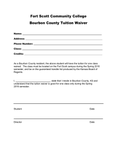 Fort Scott Community College Bourbon County Tuition Waiver