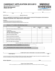 CANDIDACY APPLICATION 2012-2013  Media Management