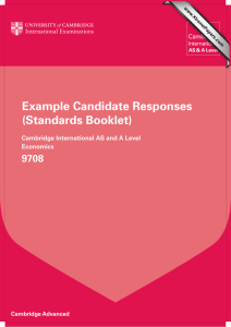 Example Candidate Responses (Standards Booklet) 9708 Cambridge International AS and A Level